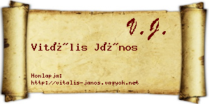 Vitális János névjegykártya