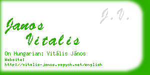 janos vitalis business card